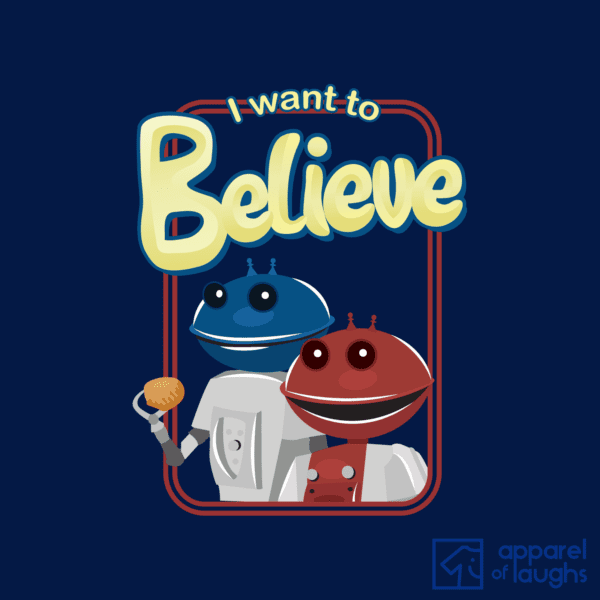 Smash Robots Cadbury Advert I Want to believe Men's T-Shirt Design Navy