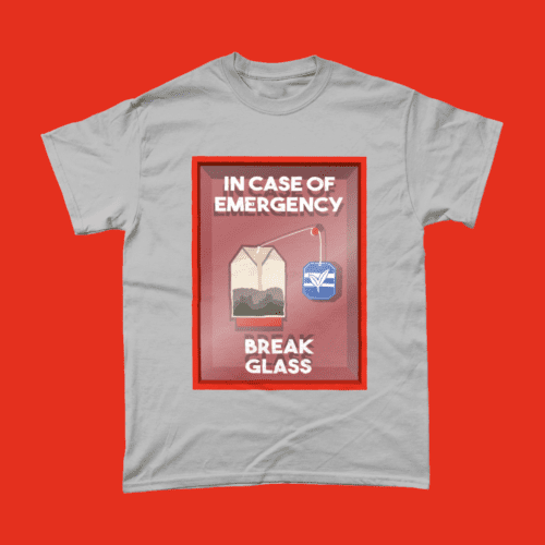 In Case of Emergency Break Glass Cup Of Tea Bag Men's T-Shirt Sports Grey