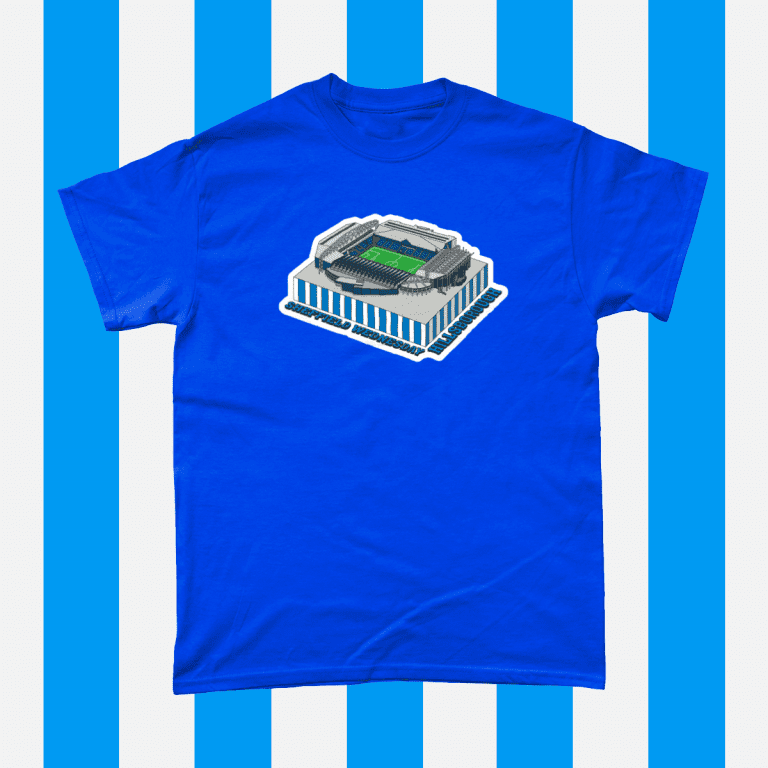 Sheffield Wednesday Hillsborough Football Stadium Illustration Men's T-Shirt Royal Blue