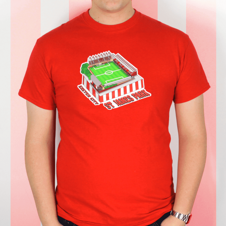 Exeter City St James Park Football Stadium Illustration Men's T-Shirt Red