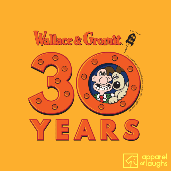 Wallace and Gromit 30 Years Rocket Men's T-Shirt Design Gold