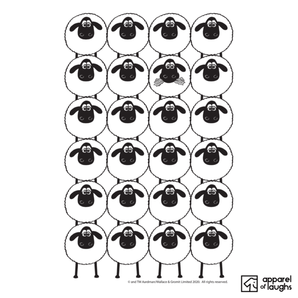 Wallace and Gromit Shaun the Sheep Close Shave T-Shirt Design White