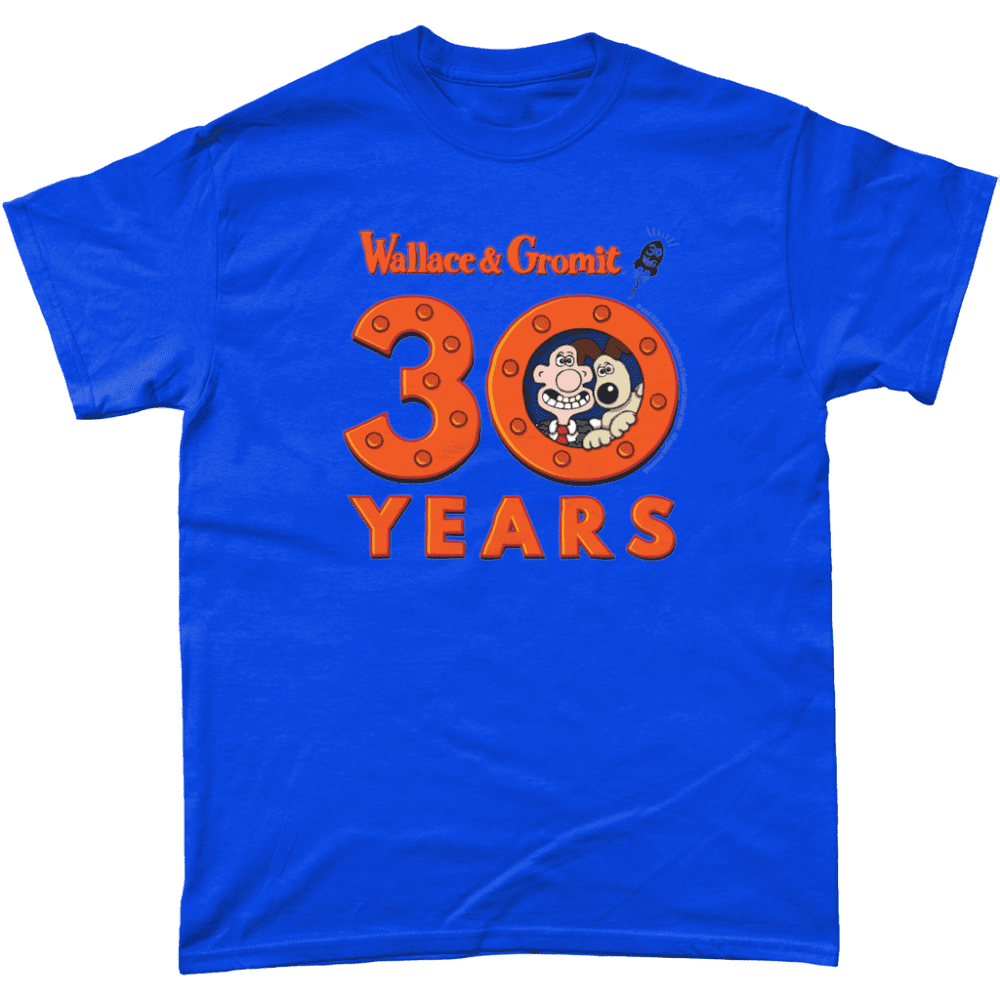 Wallace and Gromit 30 Years Rocket Men's T-Shirt Royal Blue