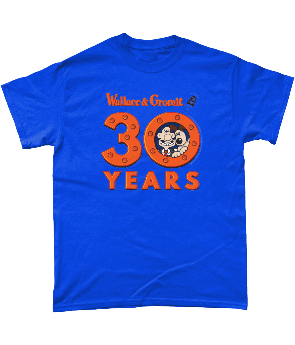 Wallace and Gromit 30 Years Rocket Men's T-Shirt Royal Blue
