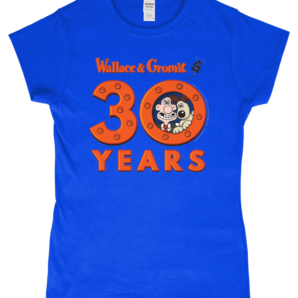 Wallace and Gromit 30 Years Rocket Women's T-Shirt Royal Blue
