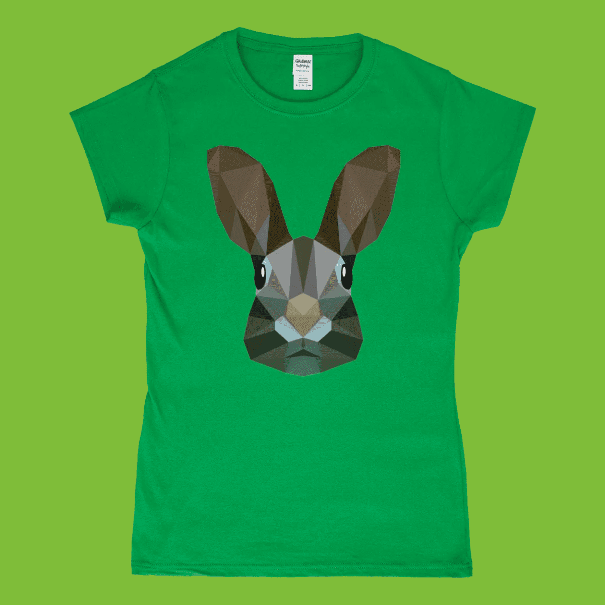 Low Poly Rabbit Women's T-Shirt British Wildlife Irish Green
