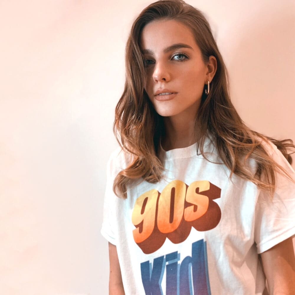 Julia julesjessica 90s Kid Word Art Women's T-Shirt Close Up Square