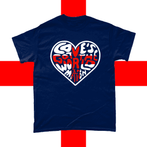 Love's Got the World In Motion England Football Song Euros World Cup T-Shirt Men's Design Navy