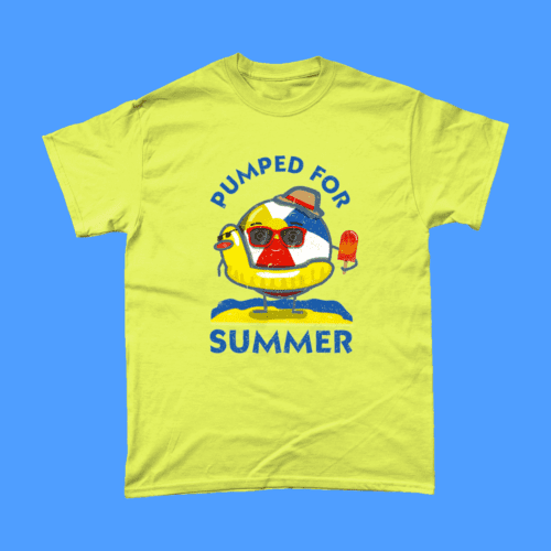 Pumped for Summer T-Shirt British beach ball Men's Cornsilk