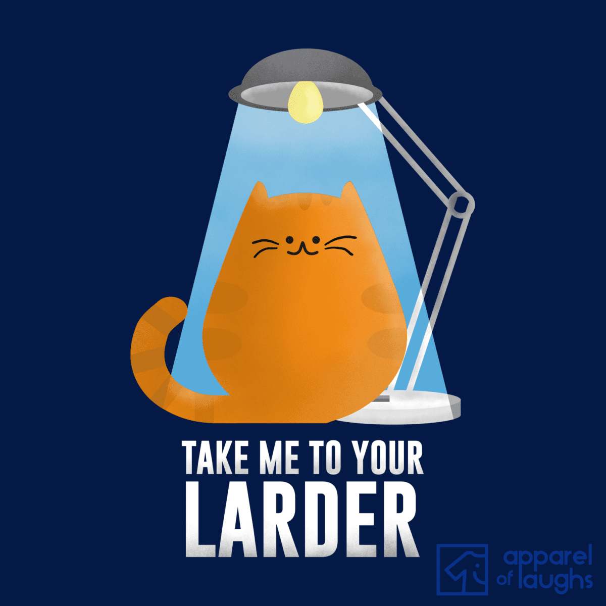 Take Me To Your Larder Cat Aliens Women's T-Shirt Design Navy