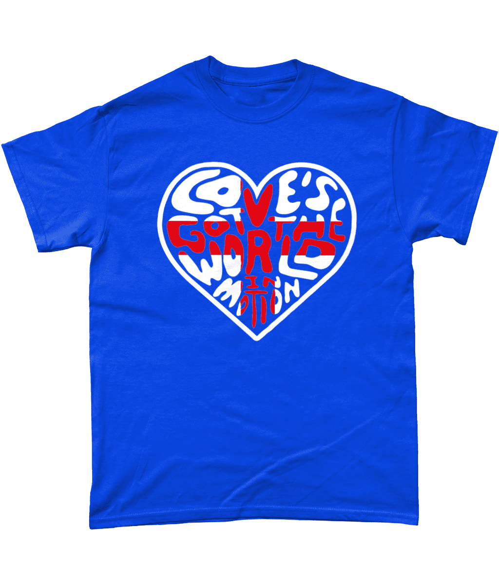 Love's Got the World in Motion New Order England Football John Barnes Men's T-Shirt Design Royal Blue
