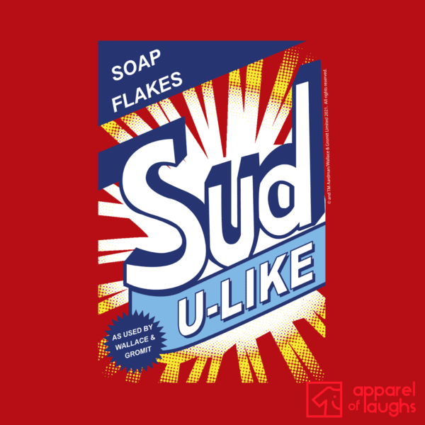 Wallace and Gromit T-Shirt Sud U Like A Close Shave Design Red