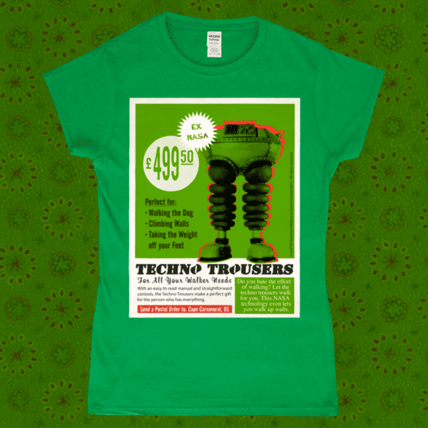 Wallace and Gromit T-Shirt The Wrong Trousers Techno Irish Green