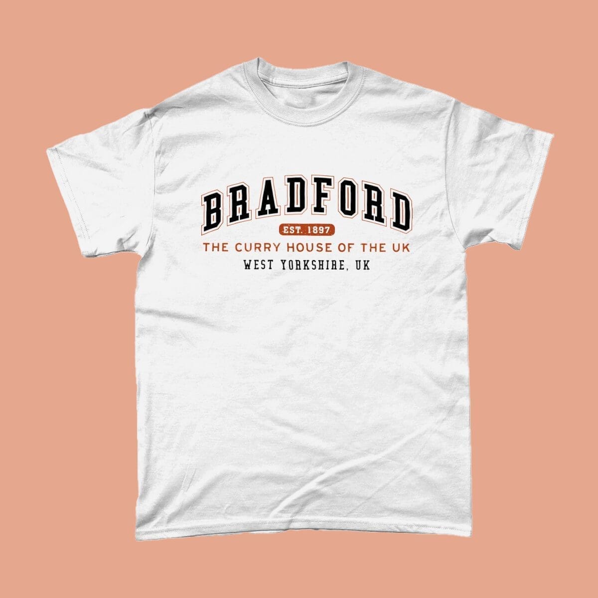 Bradford City Men's T-Shirt Women's Fashion British Places White copy
