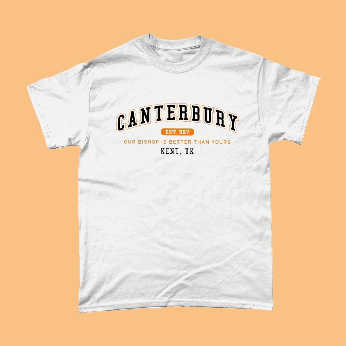 Canterbury City Men's T-Shirt Women's Fashion British Places White copy