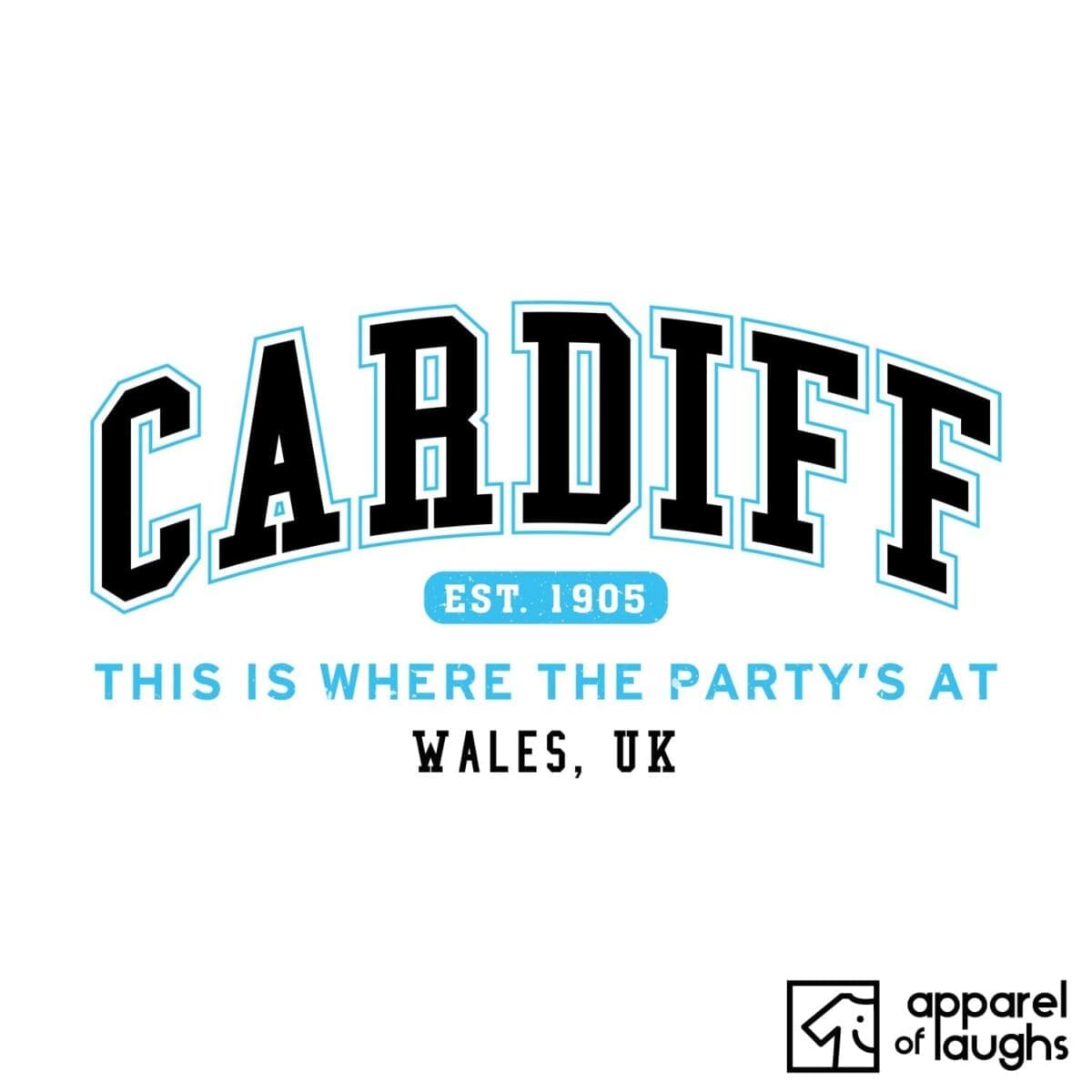 Cardiff City Men's T-Shirt Women's Hoodie British Places White