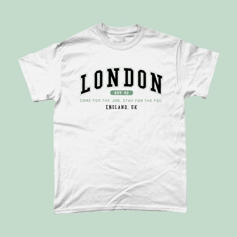 London City Men's T-Shirt Women's Fashion British Places White copy