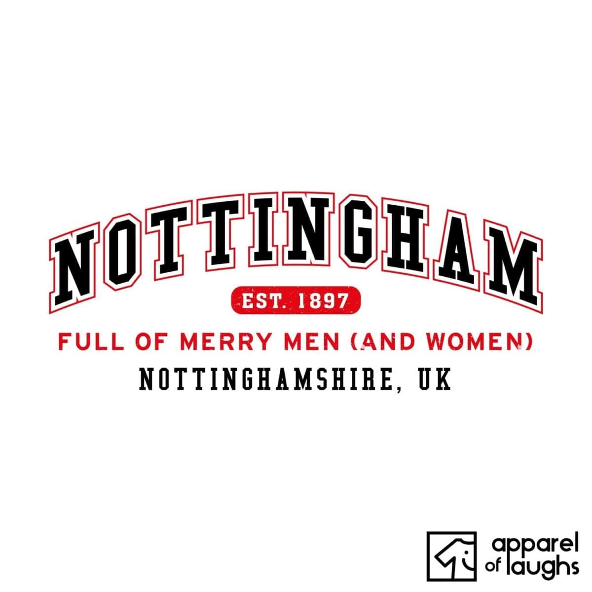 Nottingham City Men's T-Shirt Women's Hoodie British Places White
