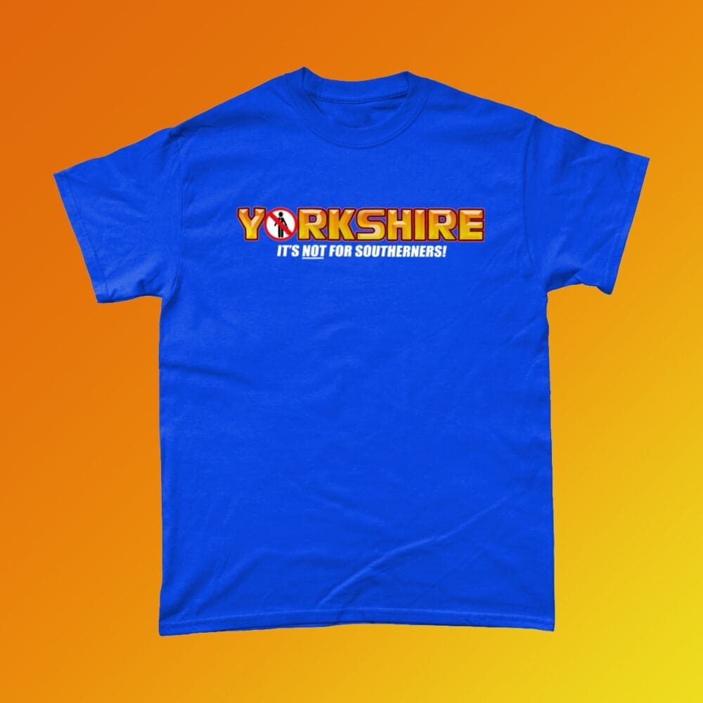 Yorkie Chocolate Yorkshire T-Shirt British Apparel of Laughs Royal Blue