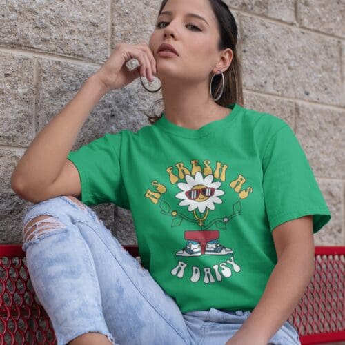 Fresh as A Daisy Cool Streetwear T-Shirt Women's Irish Green Model