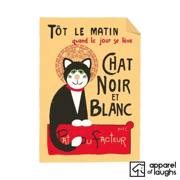Postman Pat Jess the Cat Chat Noir Poster T-Shirt Design White