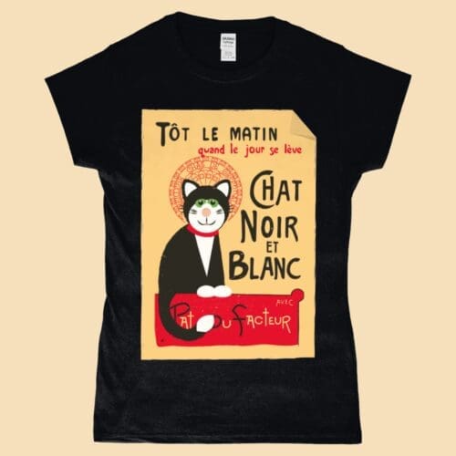 Postman Pat Jess the Cat Chat Noir Poster T-Shirt Women's Black