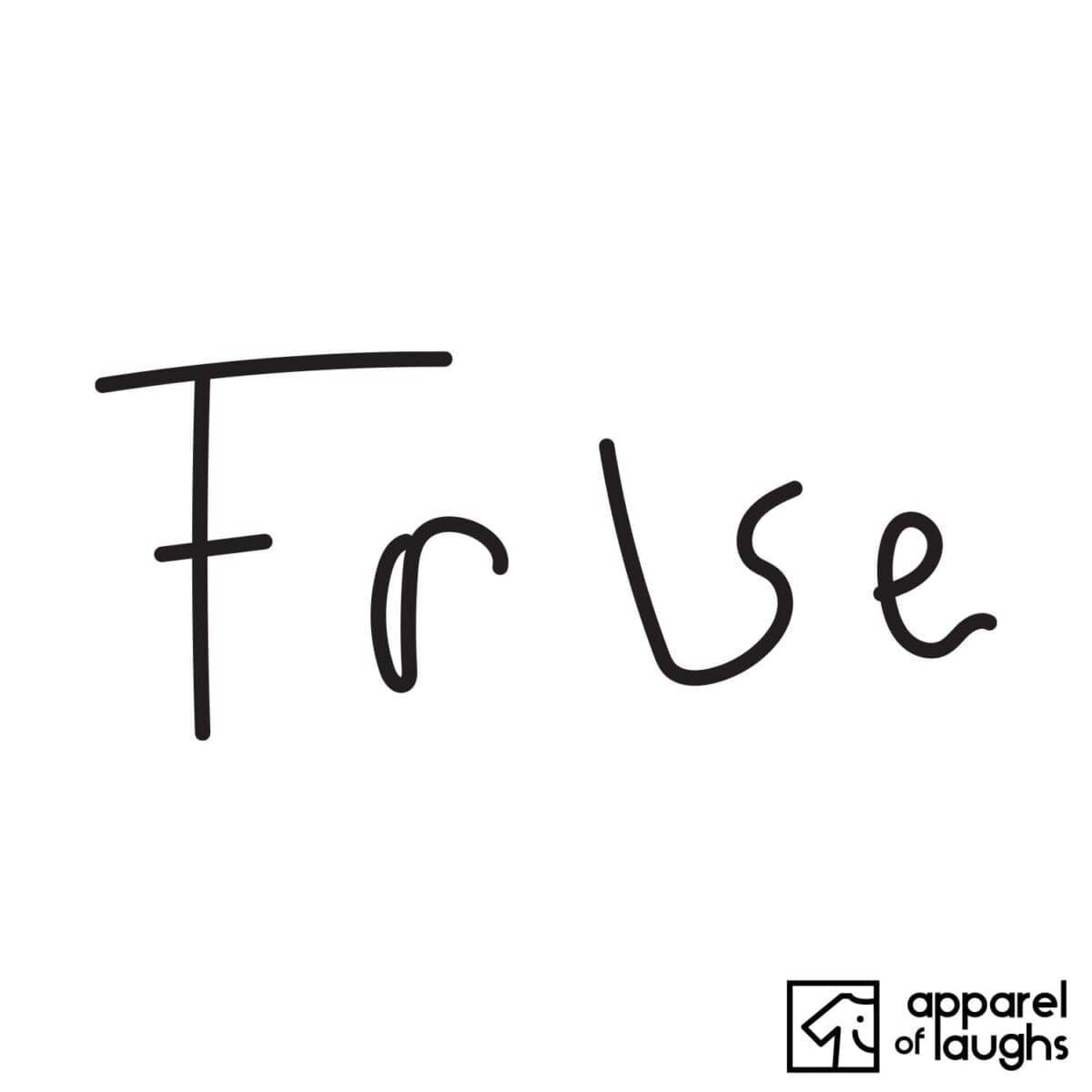 True or False Ambigram T-Shirt Design White