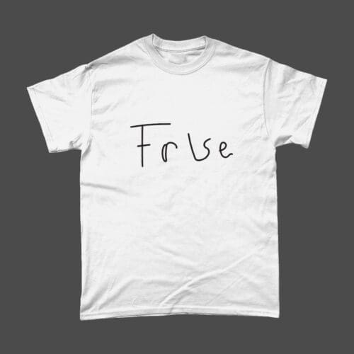 True or False Ambigram T-Shirt White