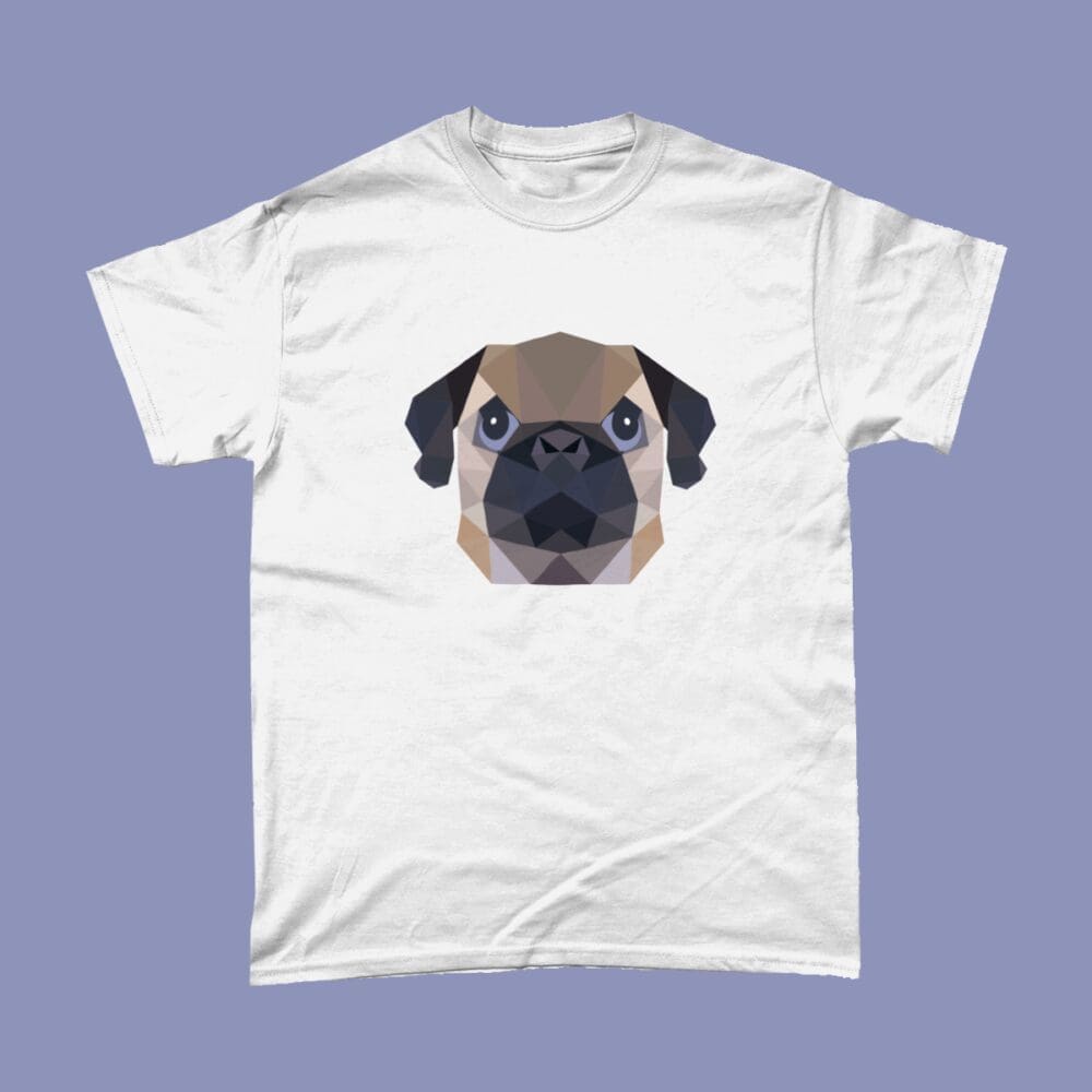 Low Poly Pug Dog T-Shirt