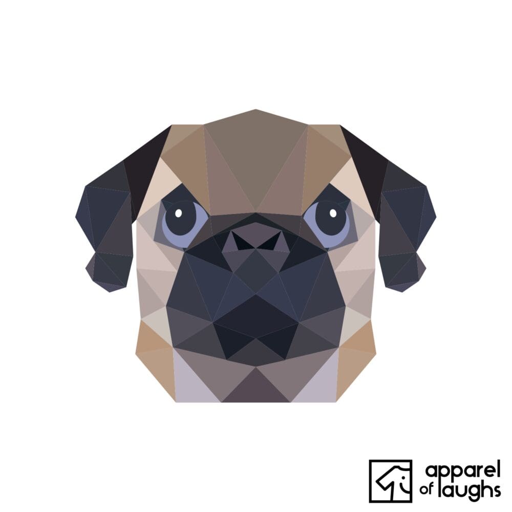 Low Poly Pug Dog T-Shirt Design