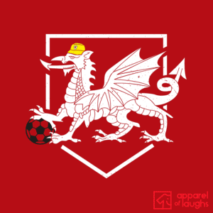 Welsh Football Dragon Wales World Cup T-Shirt Design Red