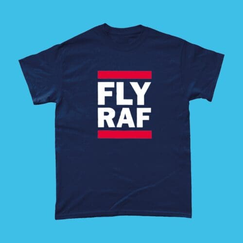 Fly RAF Royal Air Force T-Shirt Run DMC Parody British Military Navy