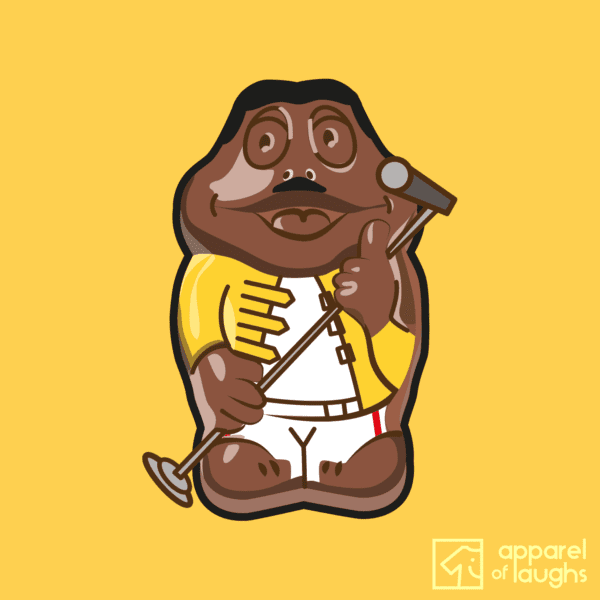 Freddo Freddie Mercury Chocolate Frog Cadbury British T-Shirt Design Daisy