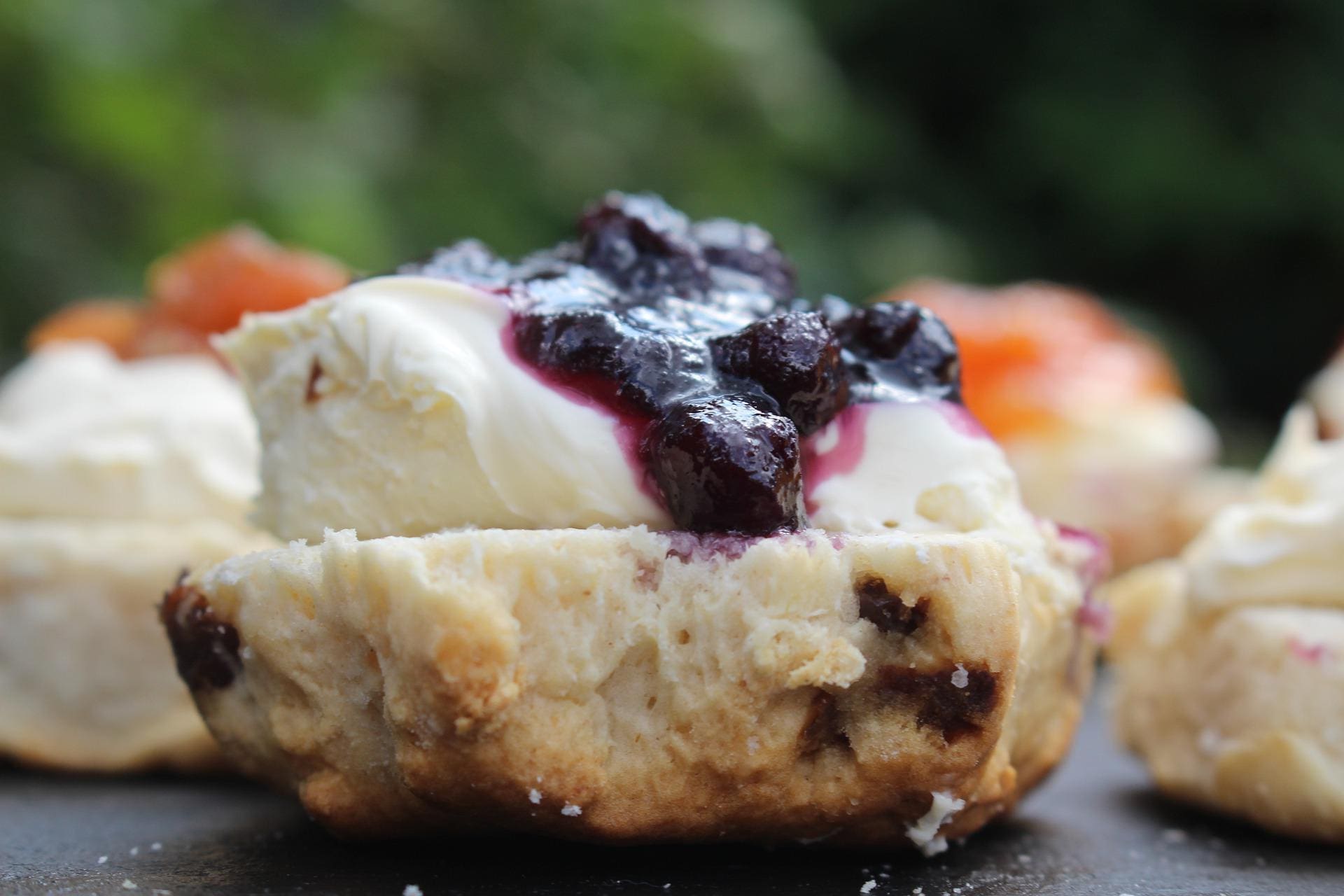 jam and cream first scone