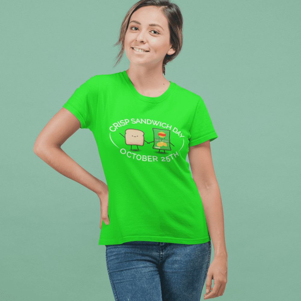 Crisp Sandwich Day Cute Food British T-Shirt Salt and Vinegar Model