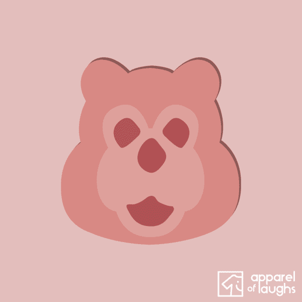 Billy Bear Ham British Food Apparel of Laughs Crop Top Light Pink Design