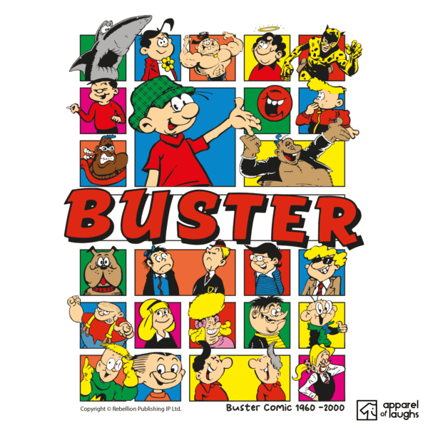 Buster Comic IPC Fleetway Rebellion British Nostalgic T-Shirt Design White