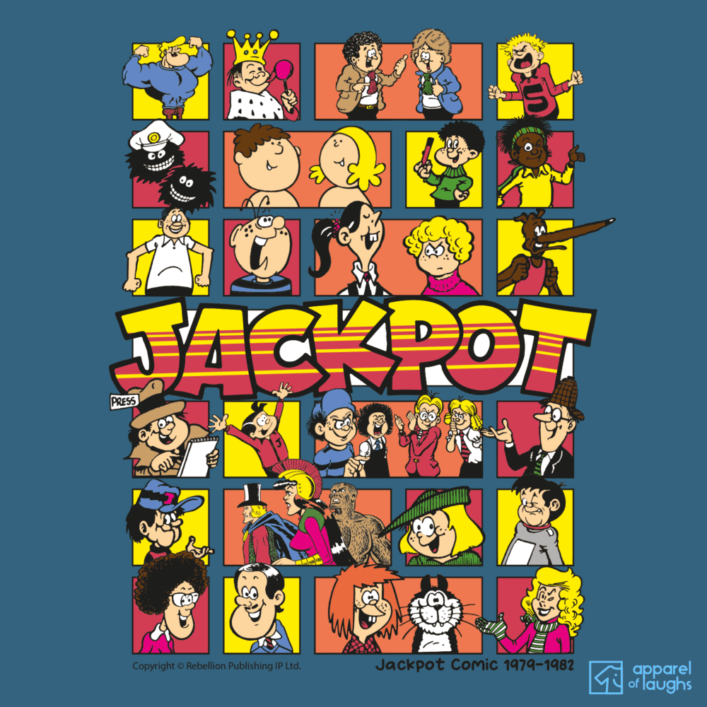 Jackpot Comic IPC Fleetway Rebellion British Nostalgic T-Shirt Design Indigo