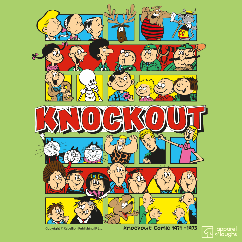Knockout Comic IPC Fleetway Rebellion British Nostalgic T-Shirt Design Kiwi