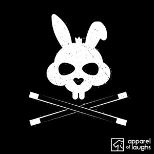 Magic Rabbit Wands Skull and Crossbones Magician T-Shirt Design Black_