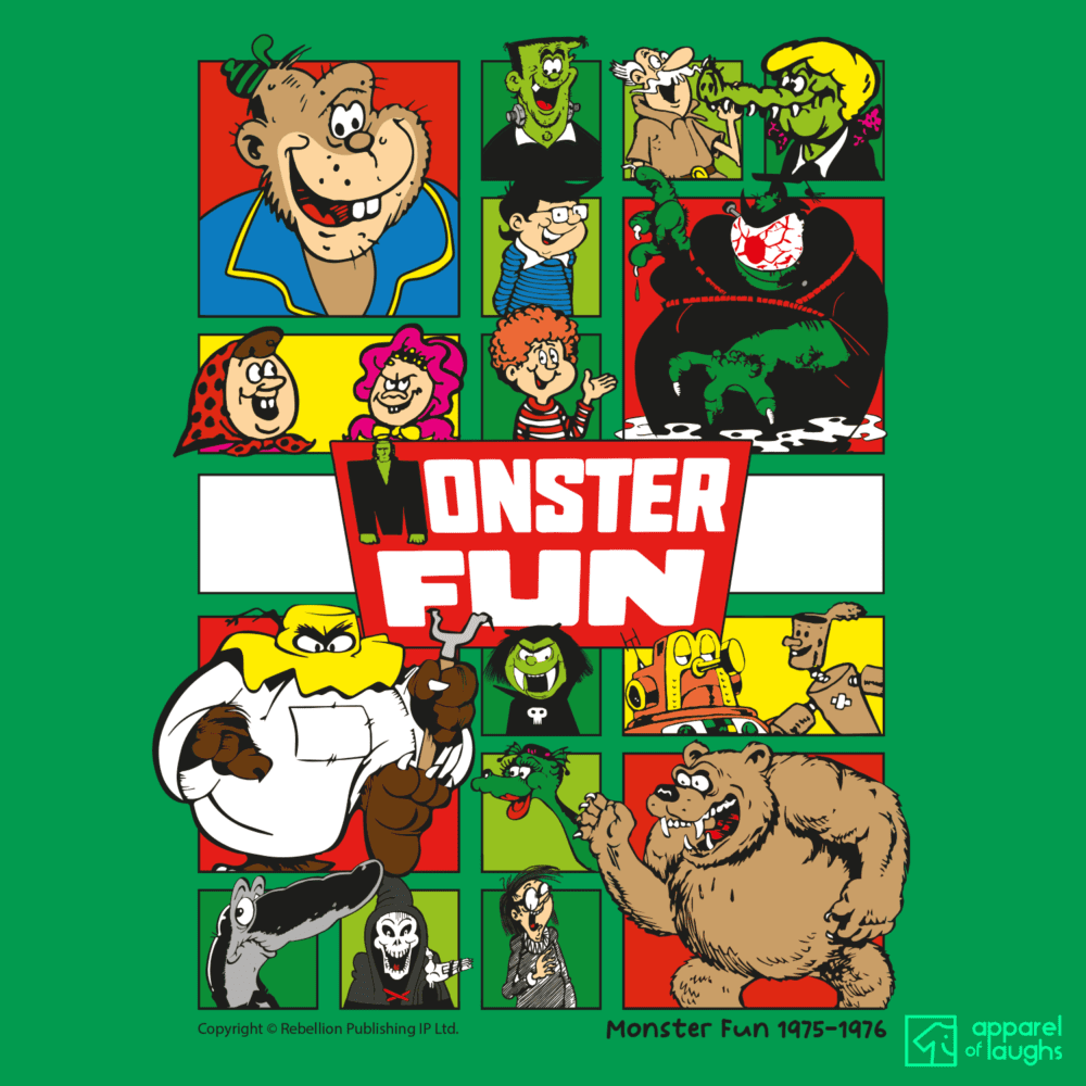 Monster Fun Comic IPC Fleetway Rebellion British Nostalgic T-Shirt Design Irish Green