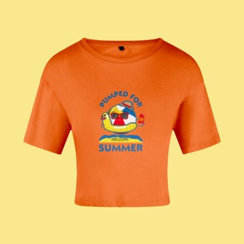 Pumped For Summer Beach British Apparel of Laughs Women's Crop Top Orange
