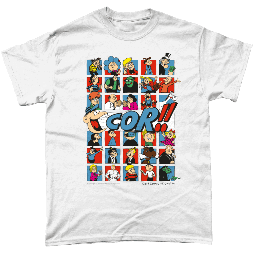 Cor! Comic IPC Fleetway Rebellion British Nostalgic T-Shirt White