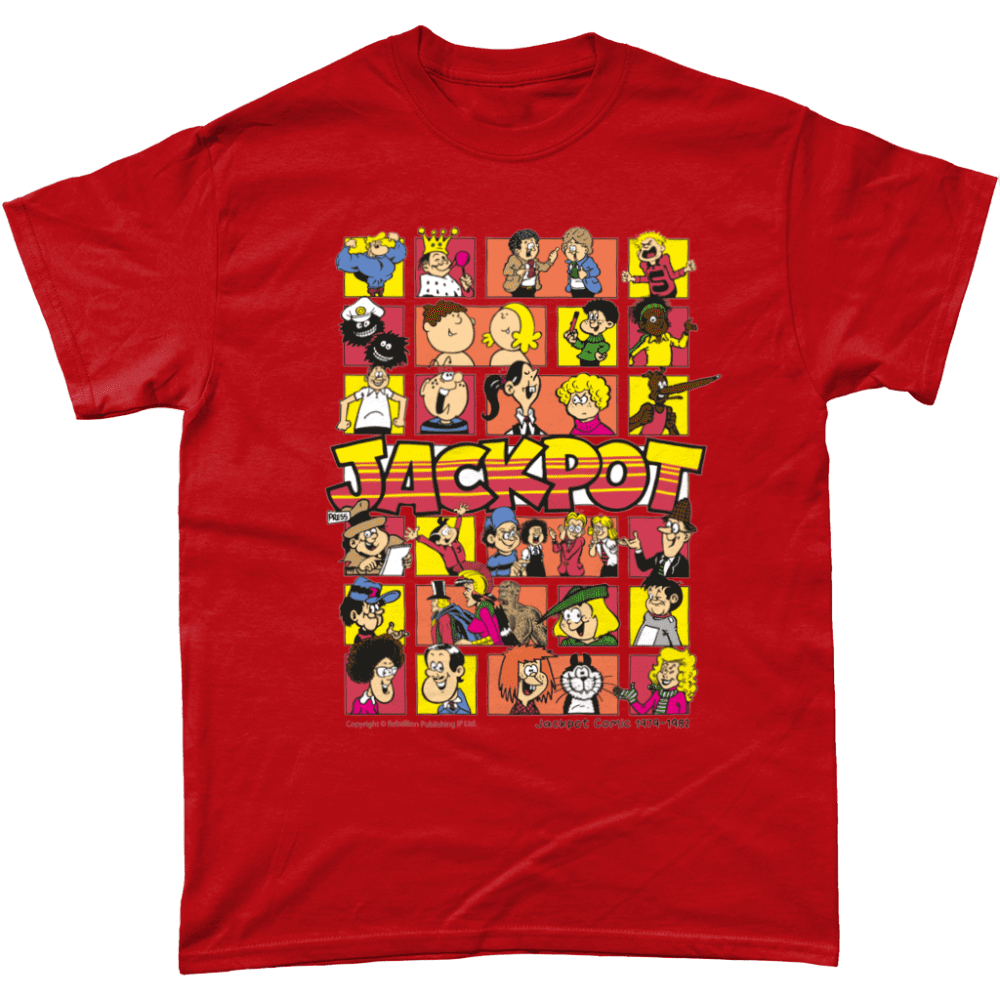 Jackpot Comic IPC Fleetway Rebellion British Nostalgic T-Shirt Red