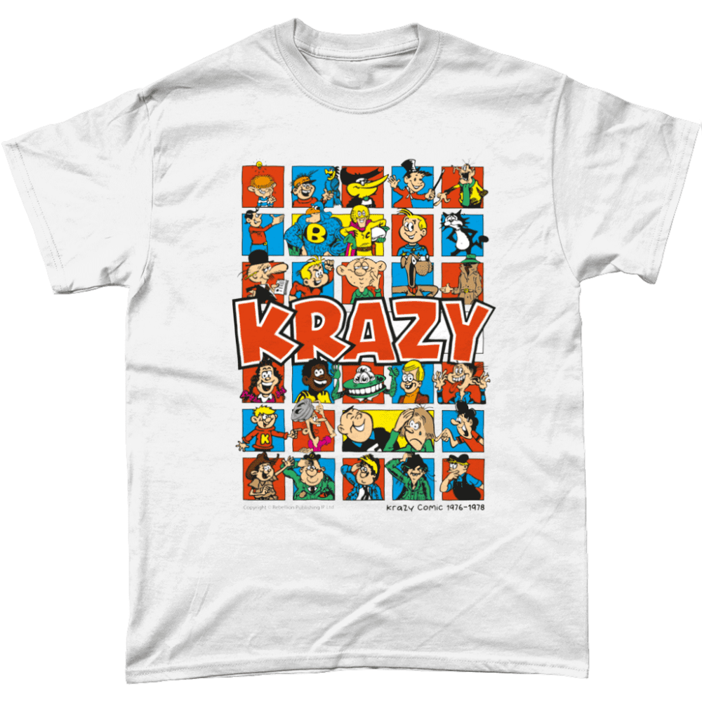 Krazy Comic IPC Fleetway Rebellion British Nostalgic T-Shirt White