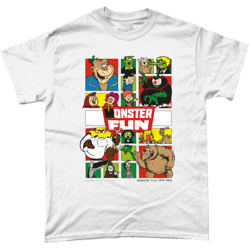 Monster Fun Comic IPC Fleetway Rebellion British Nostalgic T-Shirt White
