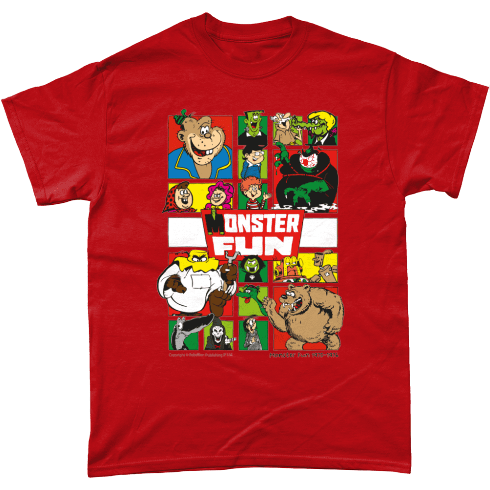 Monster Fun Comic IPC Fleetway Rebellion British Nostalgic T-Shirt Red