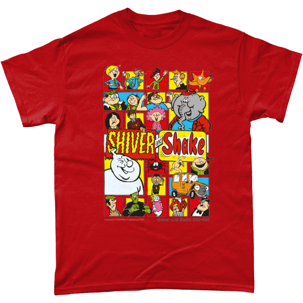 Shiver and Shake Comic IPC Fleetway Rebellion British Nostalgic T-Shirt Red