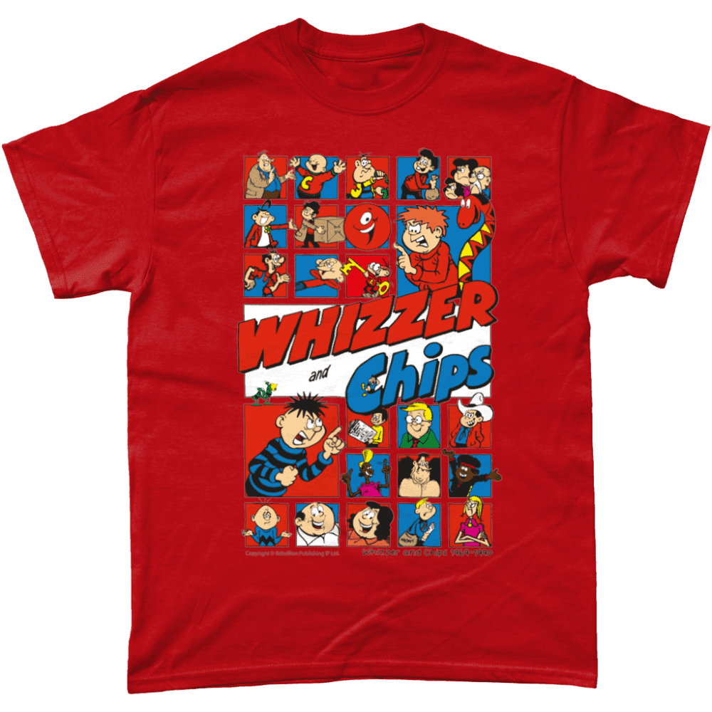 Whizzer and Chips Comic IPC Fleetway Rebellion British Nostalgic T-Shirt Red