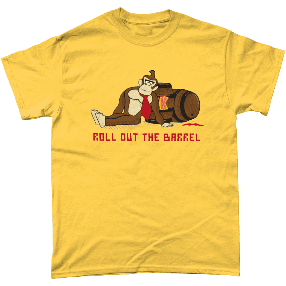 Donkey Kong Roll Out the Barrel Drunk Video Game T-Shirt Daisy